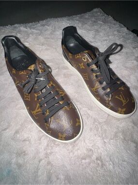 Louis Vuitton Frontrow Monogram Sneakers Brown Size 38